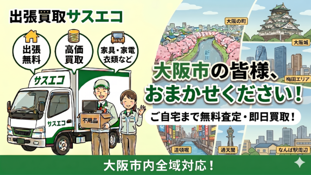 大阪市の出張買取サスエコ｜家電や不用品処分ならお任せ下さい