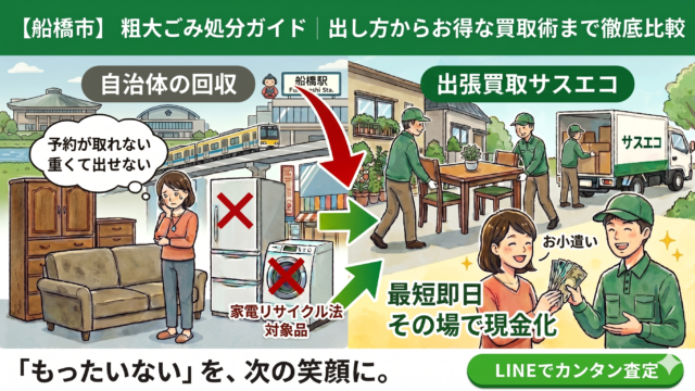 船橋市の粗大ごみ処分ガイド｜出し方の基本から賢い買取術まで徹底解説