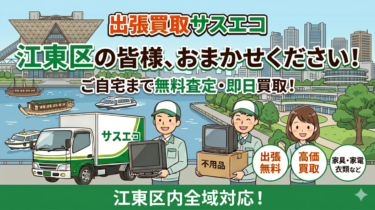 江東区の出張買取サスエコ｜家電や不用品処分ならお任せ下さい