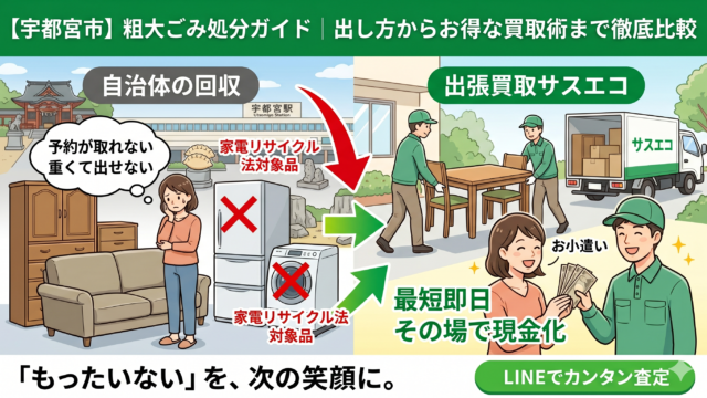 宇都宮市の粗大ごみ処分ガイド｜出し方からお得な買取術まで