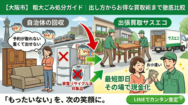 大阪市の粗大ごみ処分ガイド｜出し方から賢い買取術まで徹底解説