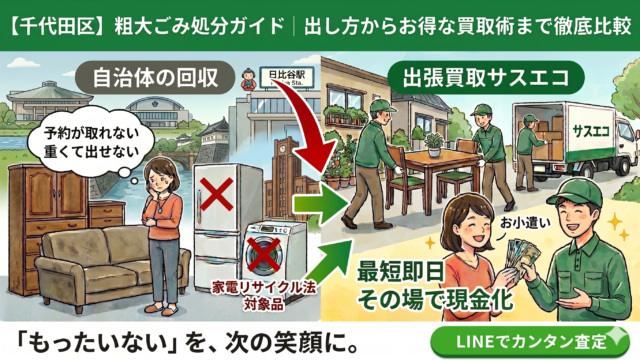 千代田区の粗大ごみ処分ガイド｜出し方から賢い買取術まで解説