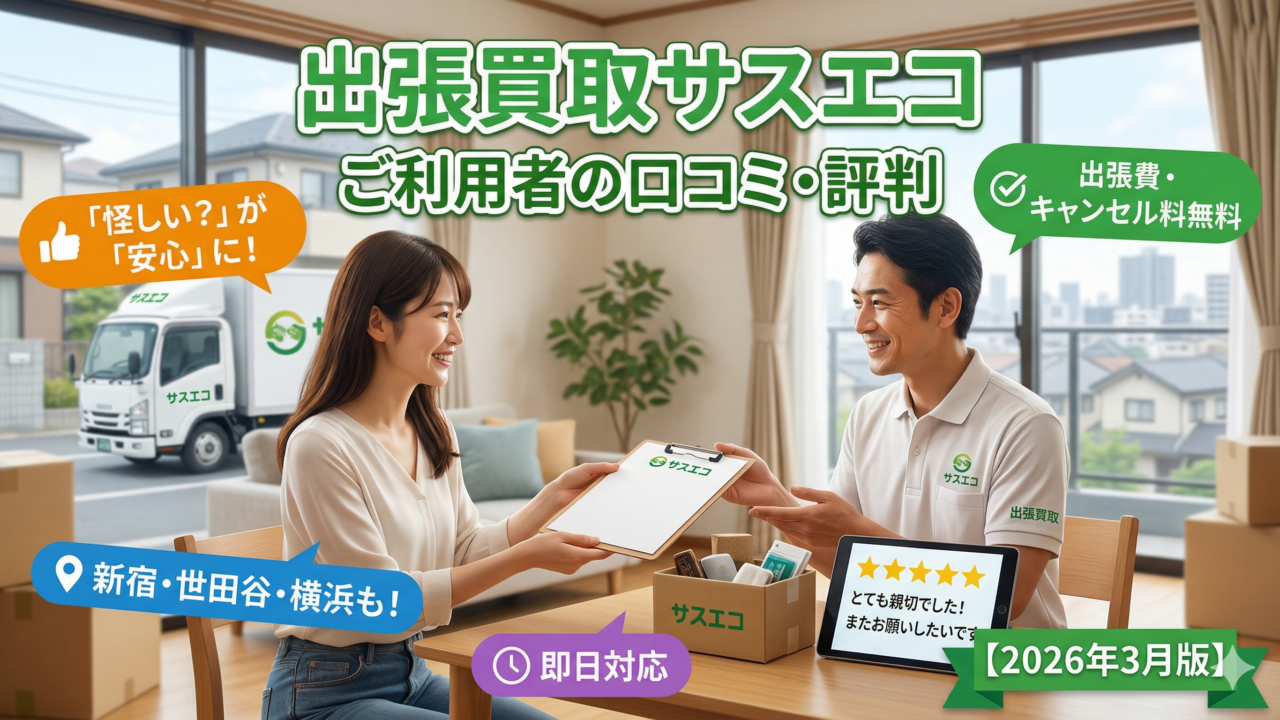 出張買取サスエコのリアルな口コミ・評判【2026年3月版】