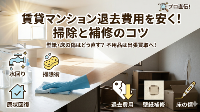賃貸マンションの「退去費用」を安く済ませる掃除のコツ。壁紙や床の傷はどう直す？