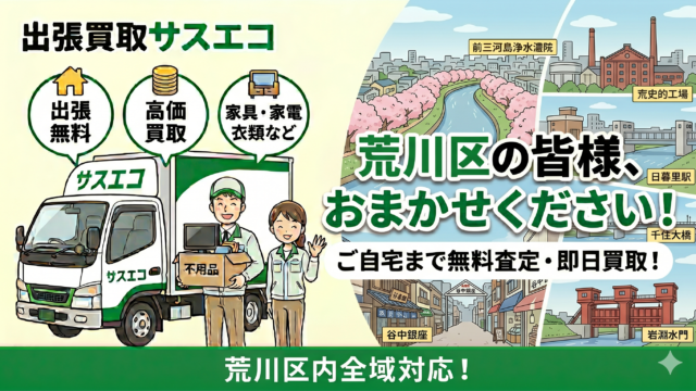 荒川区の出張買取サスエコ｜家電や不用品処分ならお任せ下さい