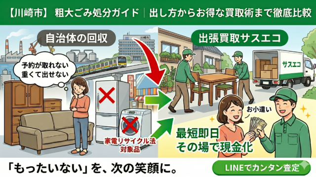 川崎市の粗大ごみ処分ガイド｜出し方から賢い買取術まで徹底解説