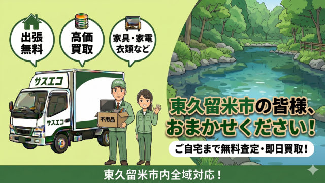 東久留米市の出張買取サスエコ｜家電や不用品処分ならお任せ下さい