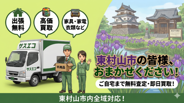 東村山市の出張買取サスエコ｜家電や不用品処分ならお任せ下さい