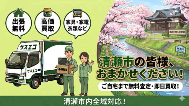 清瀬市の出張買取サスエコ｜家電や不用品処分ならお任せ下さい