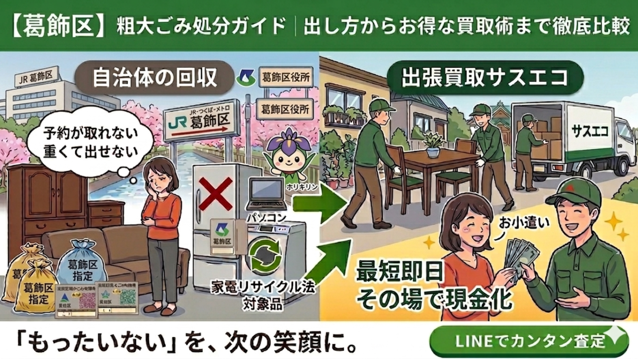 葛飾区の粗大ごみ処分ガイド｜出し方から賢い買取術まで徹底解説