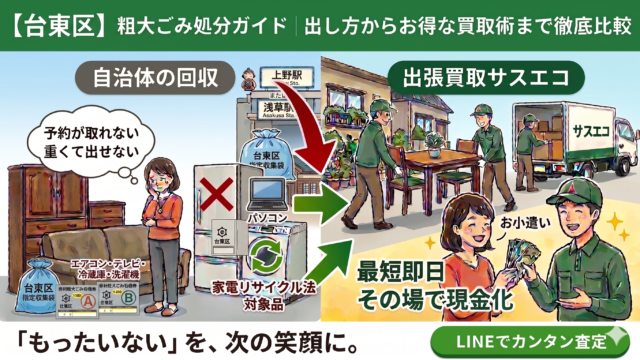 台東区の粗大ごみ処分ガイド｜出し方から賢い買取術まで徹底解説