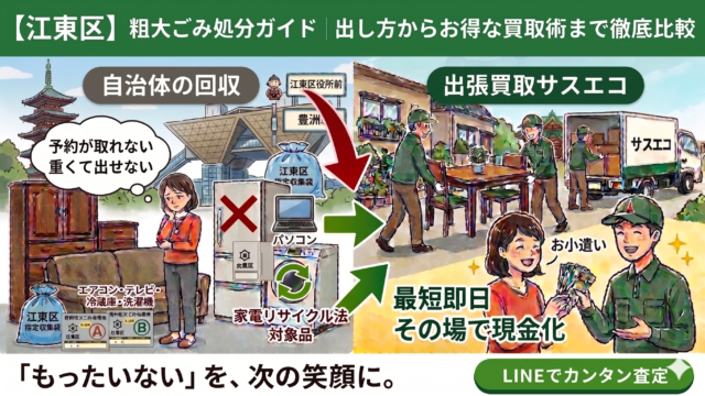 江東区の粗大ごみ処分ガイド｜出し方から賢い買取術まで徹底解説