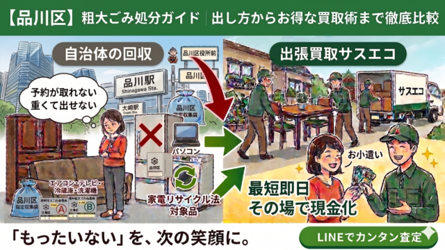 品川区の粗大ごみ処分ガイド｜出し方から賢い買取術まで徹底解説