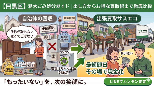 目黒区の粗大ごみ処分ガイド｜出し方から賢い買取術まで徹底解説