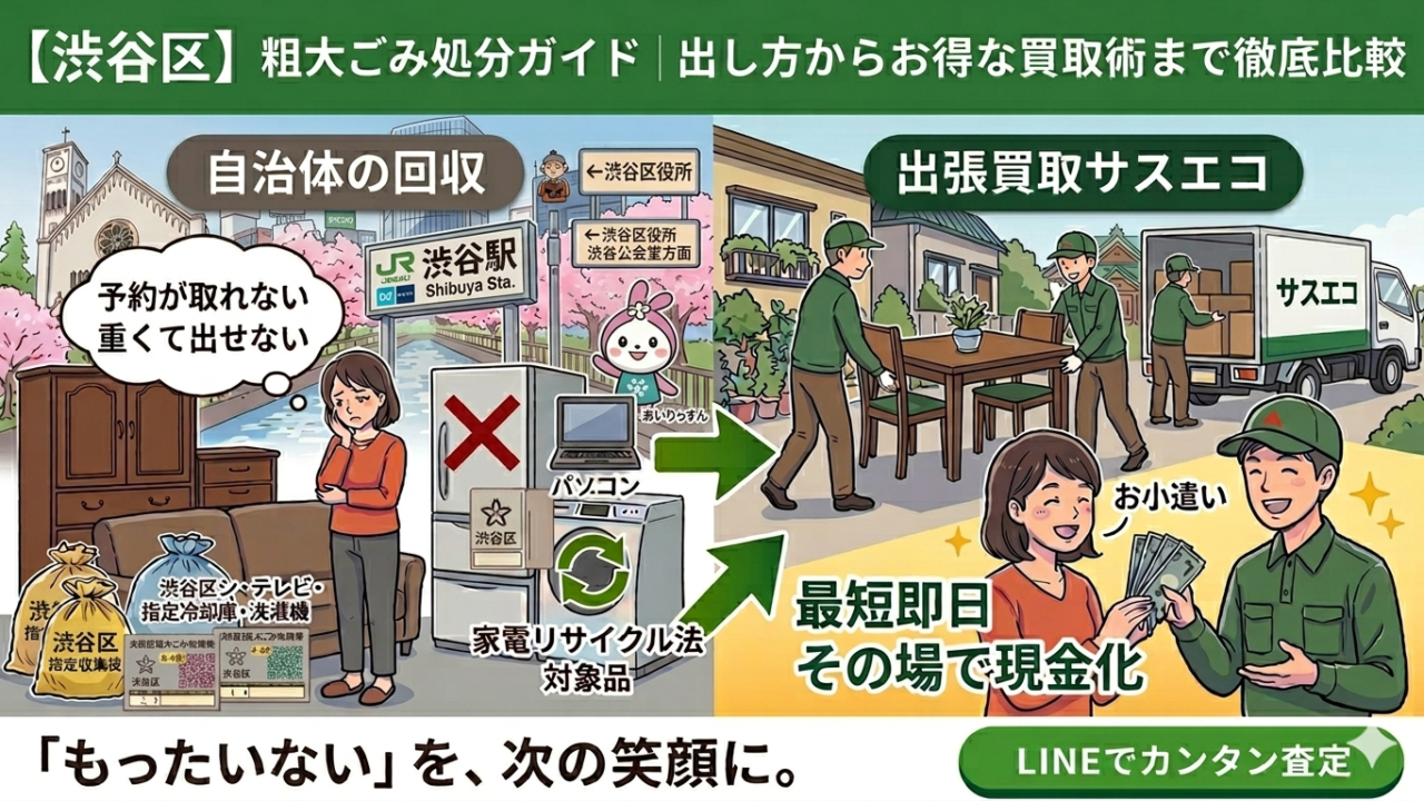 渋谷区の粗大ごみ処分ガイド｜出し方から賢い買取術まで徹底解説