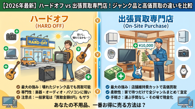 壊れていても売れる？ハードオフと出張買取専門店の違いを徹底比較