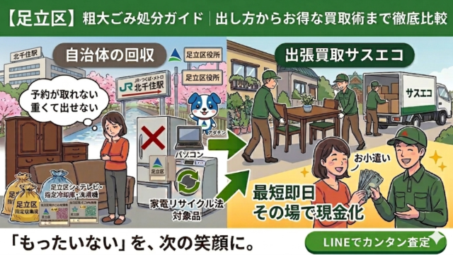 足立区の粗大ごみ処分ガイド｜出し方から賢い買取術まで徹底解説