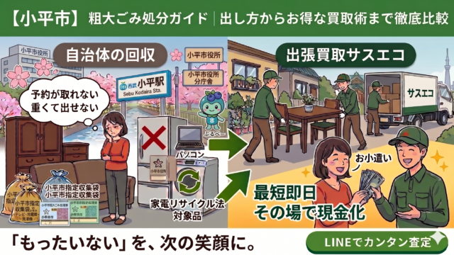 小平市の粗大ごみ処分ガイド｜出し方から買取術まで徹底解説