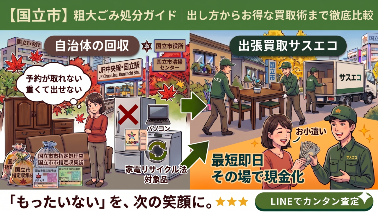 国立市の粗大ごみ処分ガイド|出し方から買取術まで徹底解説