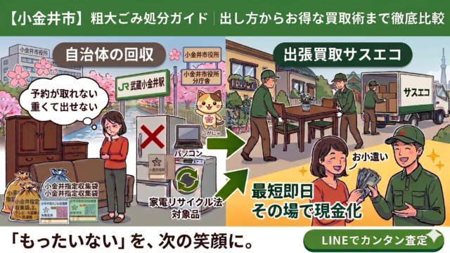 小金井市の粗大ごみ処分ガイド｜出し方から買取術まで徹底解説