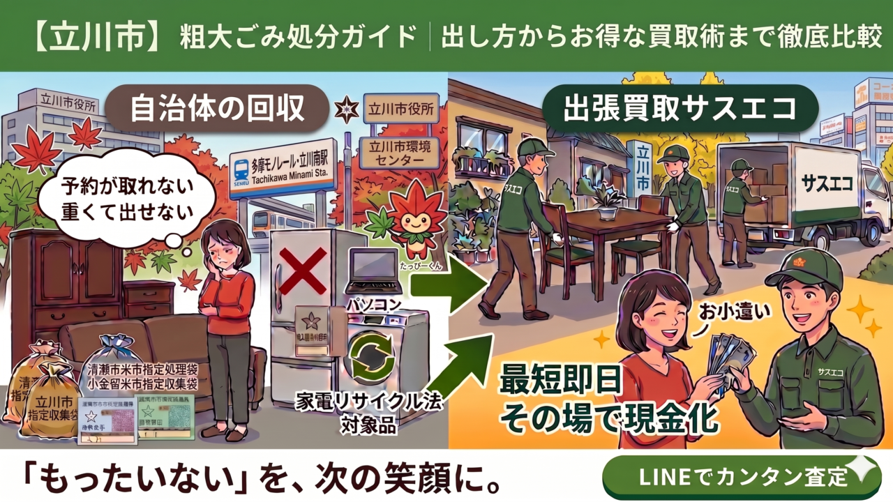 立川市の粗大ごみ処分ガイド|出し方から買取術まで徹底解説