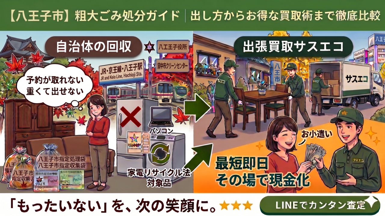 八王子市の粗大ごみ処分ガイド｜出し方から買取術まで徹底解説