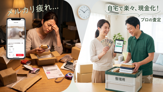 メルカリと出張買取を比較！時給換算でバレるフリマ出品の大赤字リスク